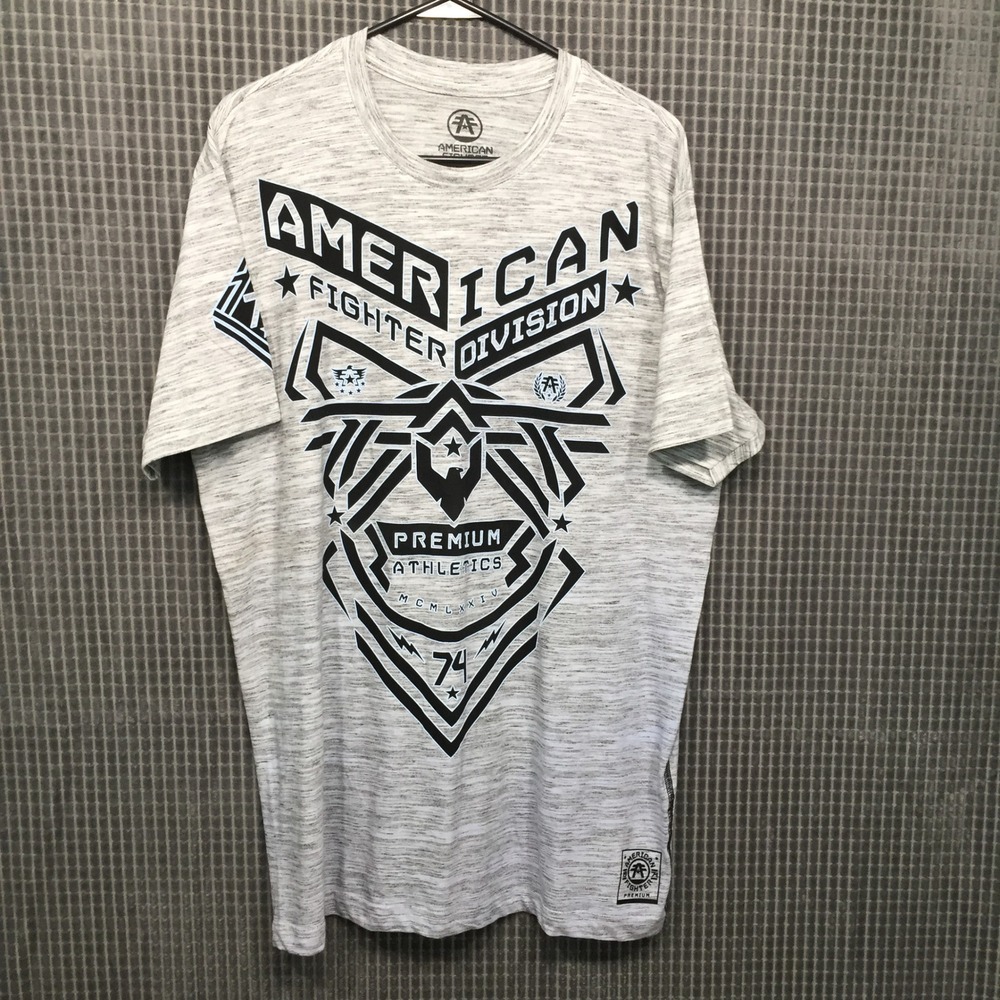 American Fighter Mens XL T-Shirt Buckle Exclusive Grey Space Dye Graphic Tee